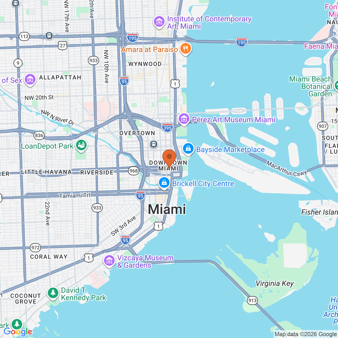 Map showing Bella Vida Aesthetics and the surrounding 10-mile area